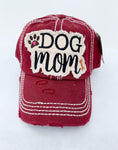 Distressed Ball Cap - DOG MOM